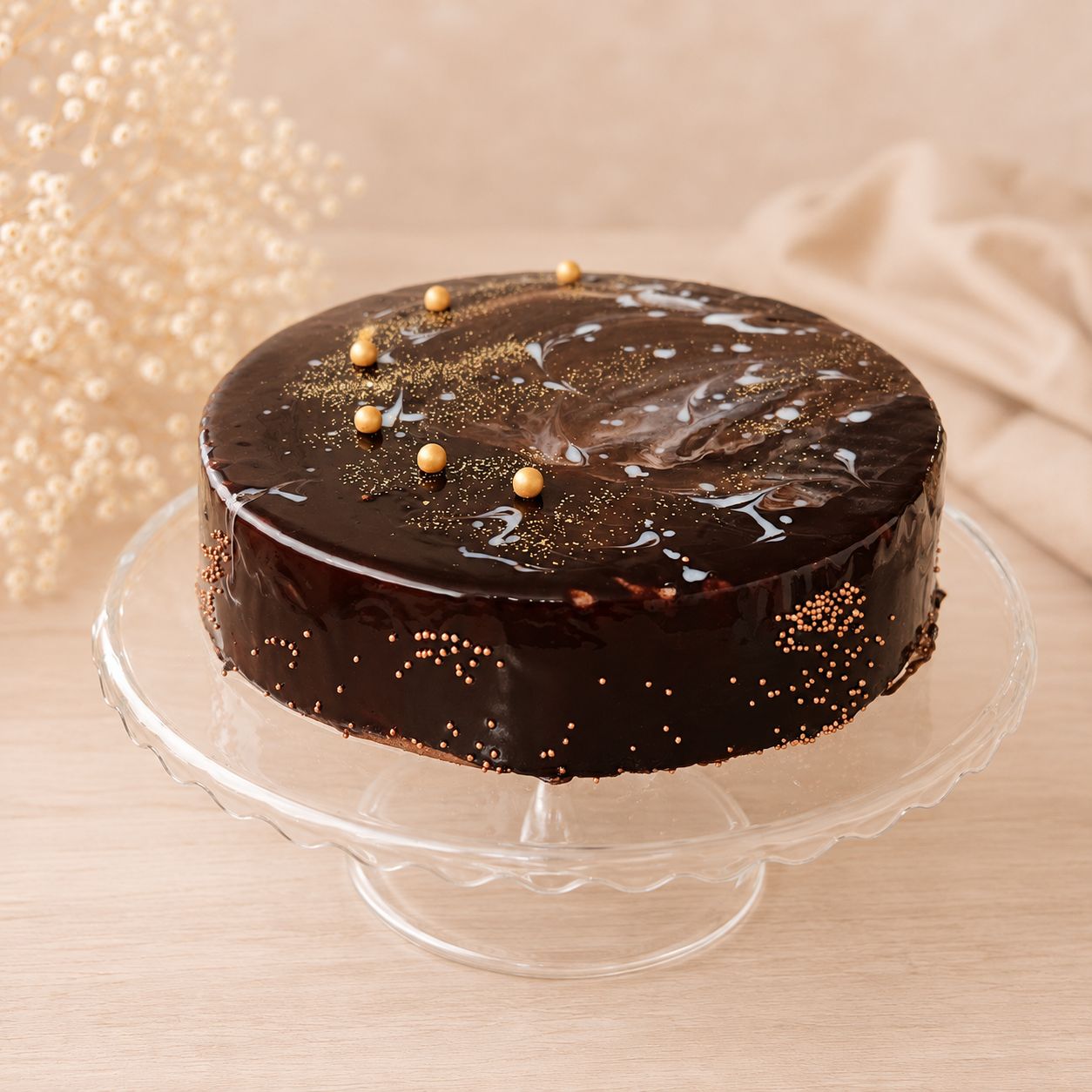Entremet hruška s čokoládou a zrcadlovou polevou